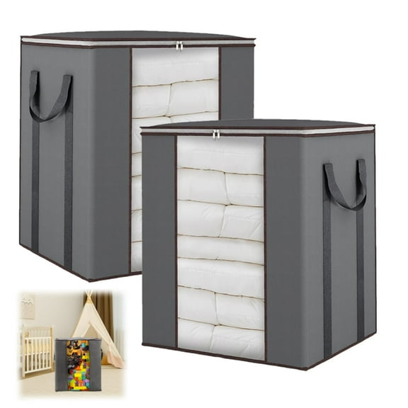Chenfeng Extra Large Blanket Storage Bags 120L 2 Pack Comforter Storage Bags with Reinforced Handles