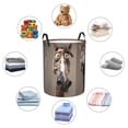 thumbnail image 4 of Balery Funny Horse Faces Expressions Cesta de ropa redonda con asas, impermeable, independiente, para ropa, juguetes, dormitorio y familia-Small, 4 of 6