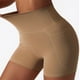thumbnail image 2 of Mujeres Pantalones cortos de yoga talle alto deportes Medias secado rápido entrenamiento Leggings con bolsillos para Correr fitness marrón L, 2 of 6