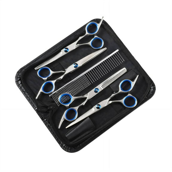 FACEGA 6Pcs Dog Grooming Kit Applicable to Various Pets Pet Grooming Kit Shortening Thinning and Styling Cat Grooming Supplies,Case1