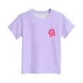 thumbnail image 4 of BOBOGOJP Oversized Graphic Floral T Shirts Teens Girls Cottage Loose Tees Casual Vintage Tops Light Purple for Size 160, 4 of 7