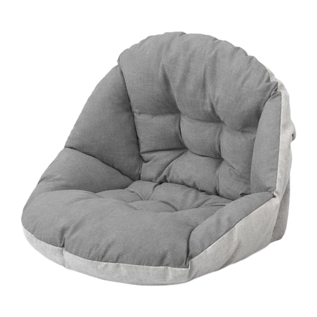 Cojín para silla, almohadilla de asiento de 52x52 cm de grosor con correa, suave, para cesta colgante. Gris