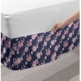 thumbnail image 2 of Garden Art Bed Skirt, Pattern with Rows of Abstract Pink Asters Romantic Garden Botany, Elastic Bedskirt Dust Ruffle Wrap Around for Bedding Decor, 4 Sizes, Dark Slate Blue Blush, by Ambesonne, 2 of 2