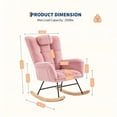 thumbnail image 2 of GARVEE Plush Teddy Upholstered Rocking Chair with High Backrest & Headrest for Nursery,Glider Rocker for Adults,Chair for Living Room Bedroom,Pink, 2 of 7