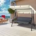 thumbnail image 2 of Topcobe 77'' x 43'' UV Protection & Water Resistance Swing Canopy Replacement Waterproof Top Cover for Outdoor Garden Patio Porch Yard, Top Cover Only, Beige, 2 of 7