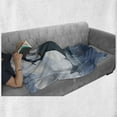 thumbnail image 6 of Shark Soft Flannel Fleece Throw Blanket, Fear Management Leadership Concept with a Penguin Holding Shark Humor Design, Cozy Plush for Indoor and Outdoor Use, 70" x 90", Blue Grey Dust, by Ambesonne, 6 of 6