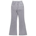thumbnail image 3 of vauyc Polyester Jeans —— Ladies' Street Fashion High-Waisted Stretch Slim Jeans with Pockets Flared Light Gray S, 3 of 4