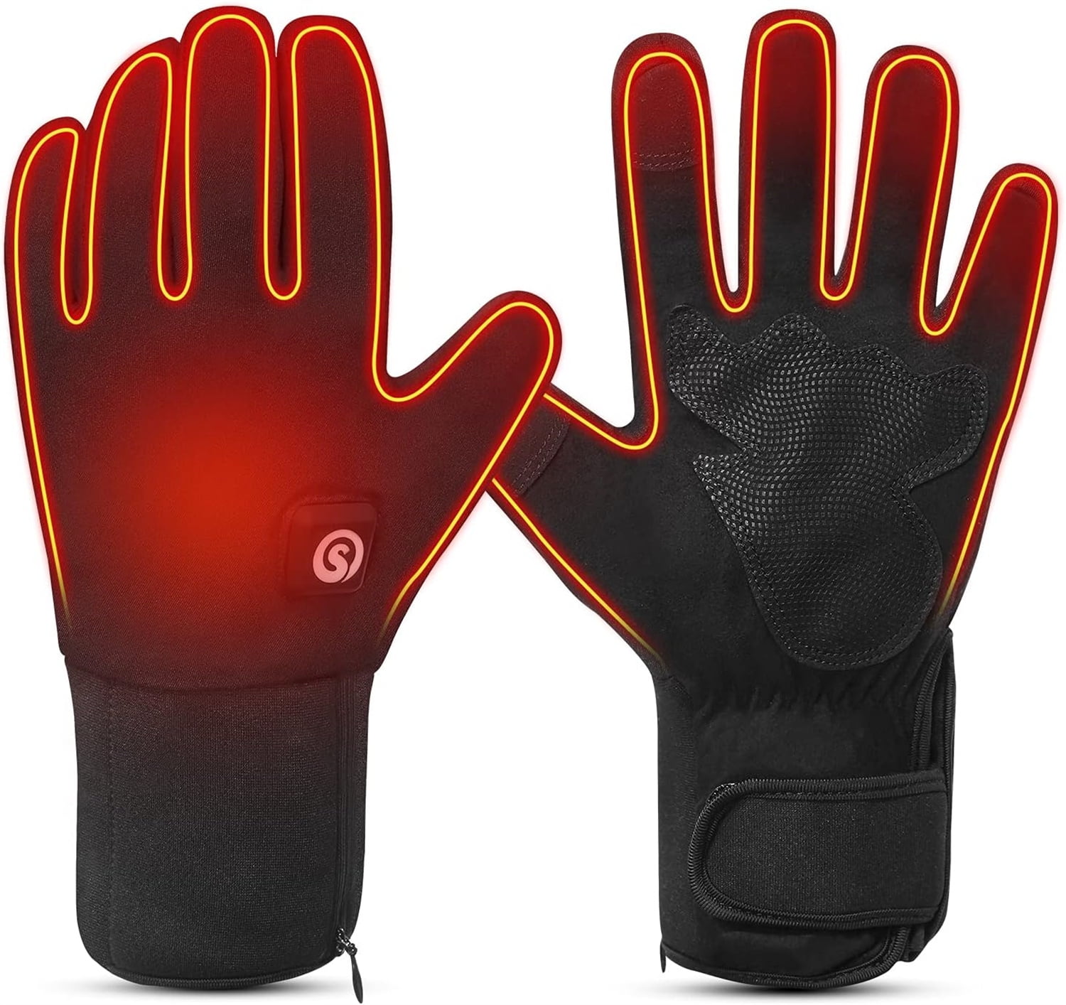 SAVIOR HEAT Heated Mittens Gloves Men Women - 7.4V 2200MAH Electric Rechargeable Battery Gloves for Winter Skiing Skating Snow Camping Hiking Heated Hand Warmer Gloves