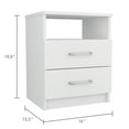 thumbnail image 6 of 2-Drawer 1-Shelf Rectangle Nightstand White Night Stand Bedside Table Bedroom Side Table Furniture, 6 of 8
