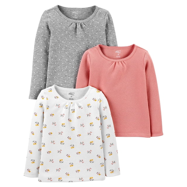 Camisas Simple Joys de Carter's Girls de manga larga, 18 meses x