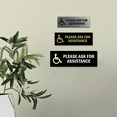 thumbnail image 4 of Basic Wheelchair Please Ask For Assistance Sign (Black / Silver) - Large, 4 of 5