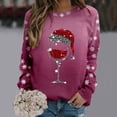 thumbnail image 2 of Womens Fashion Merry Christmas Print O Neck Sweatshirt Round Neck Fit Pullover Tops Casual Long Sleeve Workout Shirts Loose Blouse, 2 of 5