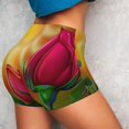 thumbnail image 2 of Sikiie Rose Psychedelic Print Workout Shorts Women Scrunch Butt Gym Shorts Seamless High Waist Tummy Control Yoga Biker Athletic Shorts, 2 of 5