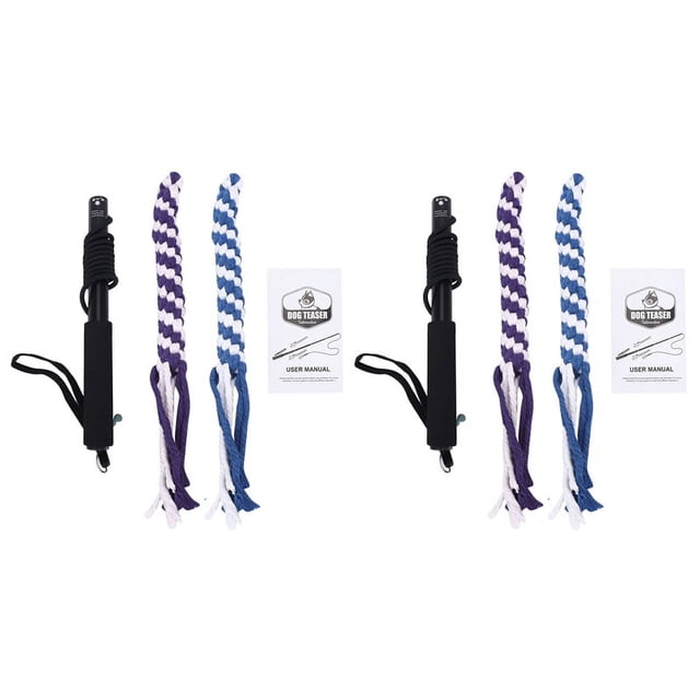 2X Flirt Pole Rope Tug Dog Toy, Braided Cotton Blend Rope Outdoor Interactive Toy for Pulling, Training(L)