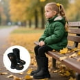 thumbnail image 5 of Fall Boots, Girls High Top Boots Side Zipper Closure With Letter Print Sole Casual Boots For Everyday Adventure For Big Kids, Kids Snow Boots(k Black,6-7 Years), 5 of 9