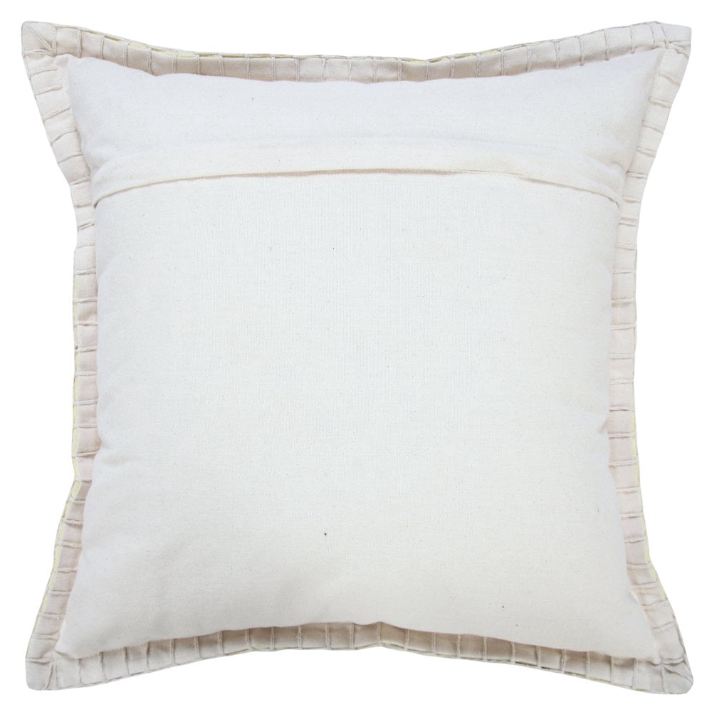 Laddha Home Designs Handwoven Solid Flanged Border Throw Pillow - 20" - Yellow - Set of 2