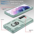 thumbnail image 5 of Design for Samsung Galaxy S23 Plus Phone Case with Camera Lens Sliding Cover Ring Holder Kickstand - Shockproof Heavy Duty Rugged Military Grade Bumper Protective Case for Women Men, Green, 5 of 11