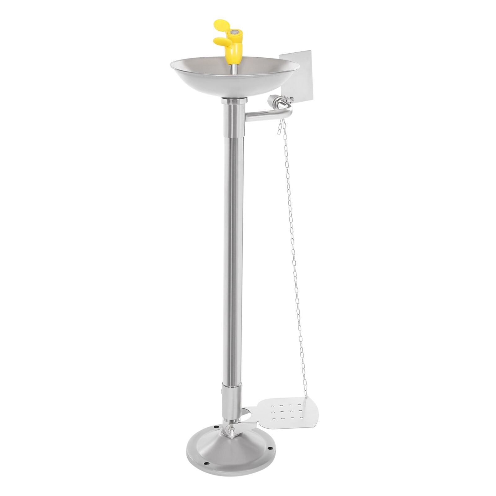 Miumaeov Stainless Steel Standing Eyewash Station Lab Safety Eye Shower Washing Unit 0.2-0.4MPa