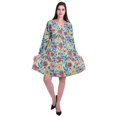 thumbnail image 2 of Moomaya Robe Courte Évasée Imprimée de Designer, Manches Longues, Tunique en Velours, Robes pour Femmes, 2 of 6