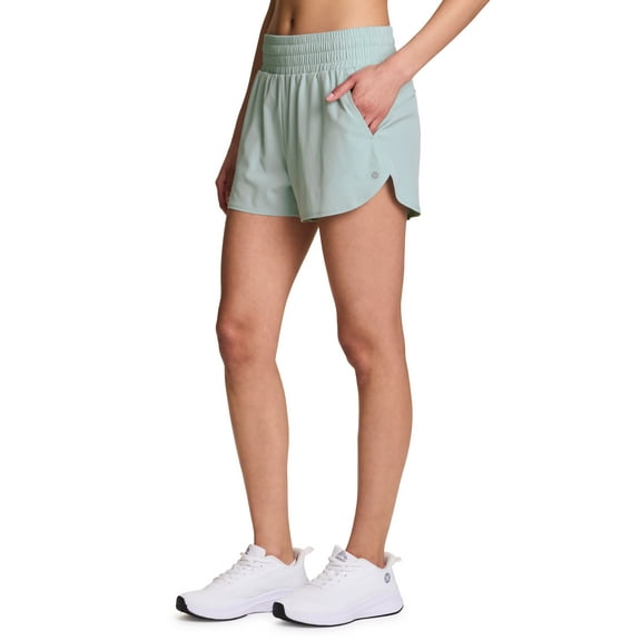 RBX Active Women's Quick Drying Space Dye Woven Running Shorts With Built In Brief