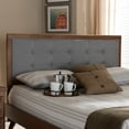 thumbnail image 4 of Skyline Decor Light Grey Fabric Upholstered Walnut Brown Finished Wood Queen Size Headboard, 4 of 8