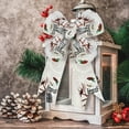 thumbnail image 5 of SUMAX1989 Snowman with Red Cardinal White Snowflake Wired Christmas Ribbon for Christmas Tree Decor 2.5" x 10 Yard, 5 of 6