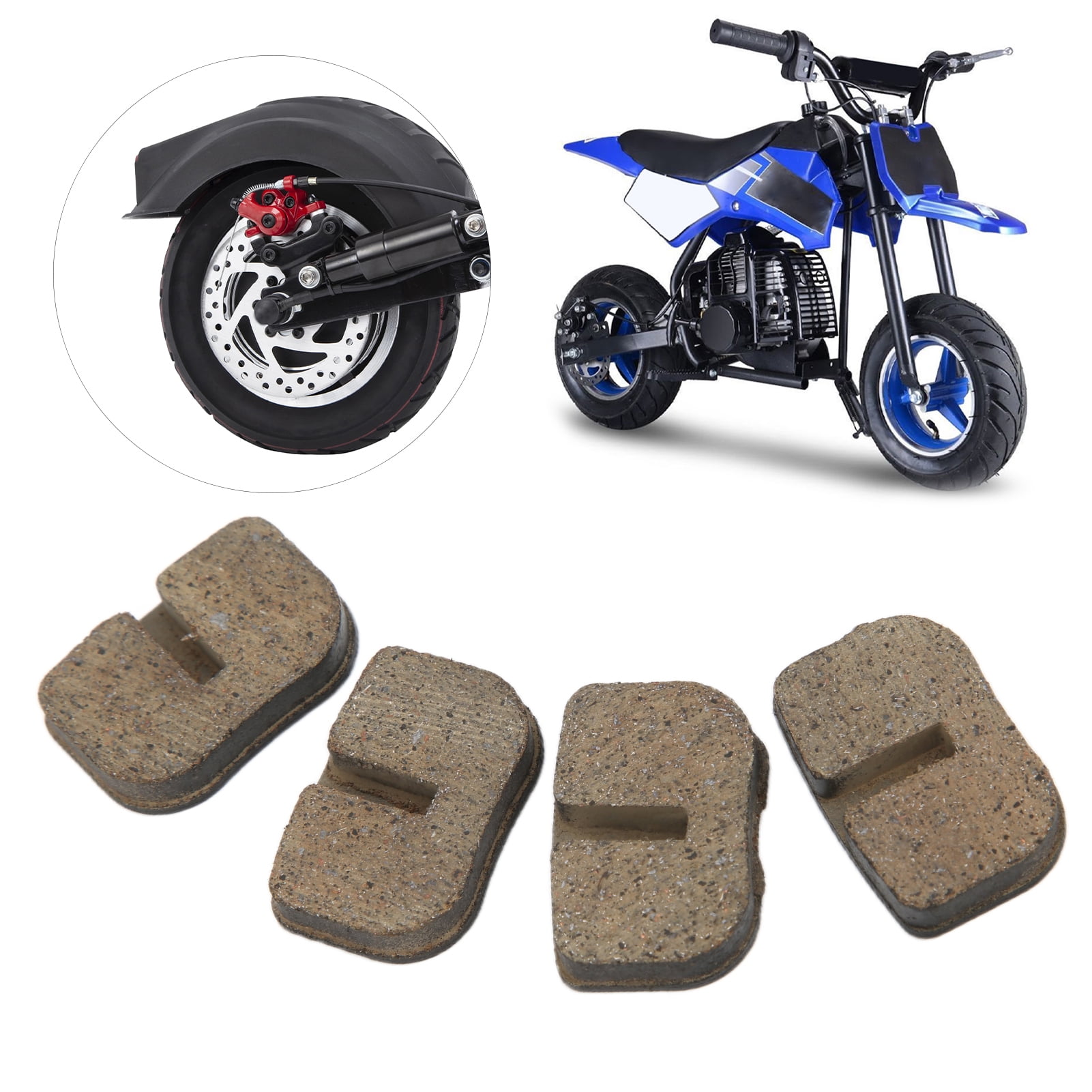 MWMNU Lot de 4 plaquettes de frein arrière compatibles avec Motovox MBX10 MBX11 MBX-10 79 cc Moto MM-BB80 Baja Racer Dirt Bug Motorsports Doodle Bug Ct100u Mini vélo