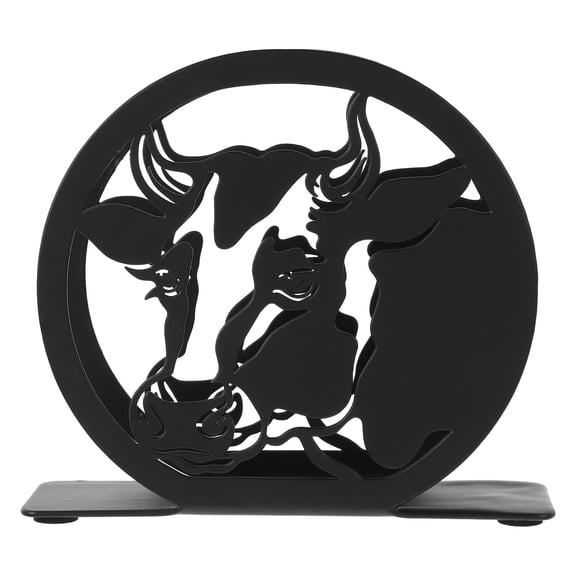 Cow Napkin Holder for Kitchen Bathroom Freestanding Iron Paper Towel Holder Decorative Napkin Holder for Living Room