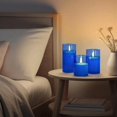 thumbnail image 4 of Velas sin llama Amagic Blue Glass con mando a distancia, juego de 3, 4 of 6