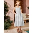 thumbnail image 4 of Arshiner Girls Sundresses Tween Girl Summer Spaghetti Strap Boho Beach Sleeveless Long Dress with Pockets, 4 of 7