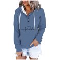 thumbnail image 2 of ICHUANYI Clearance Women's Fashion Printed Pocket Long Sleeve Blouse Casual Tops Sweatershirt Button Hoodies ICHUANYI "ICHUANYI", 2 of 6