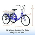 thumbnail image 2 of Zukka 24 inch 7 Speed Tricycles High Three Wheel Cruiser Bike 24 Wheels Large Basket for Women Men Seniors, 2 of 8
