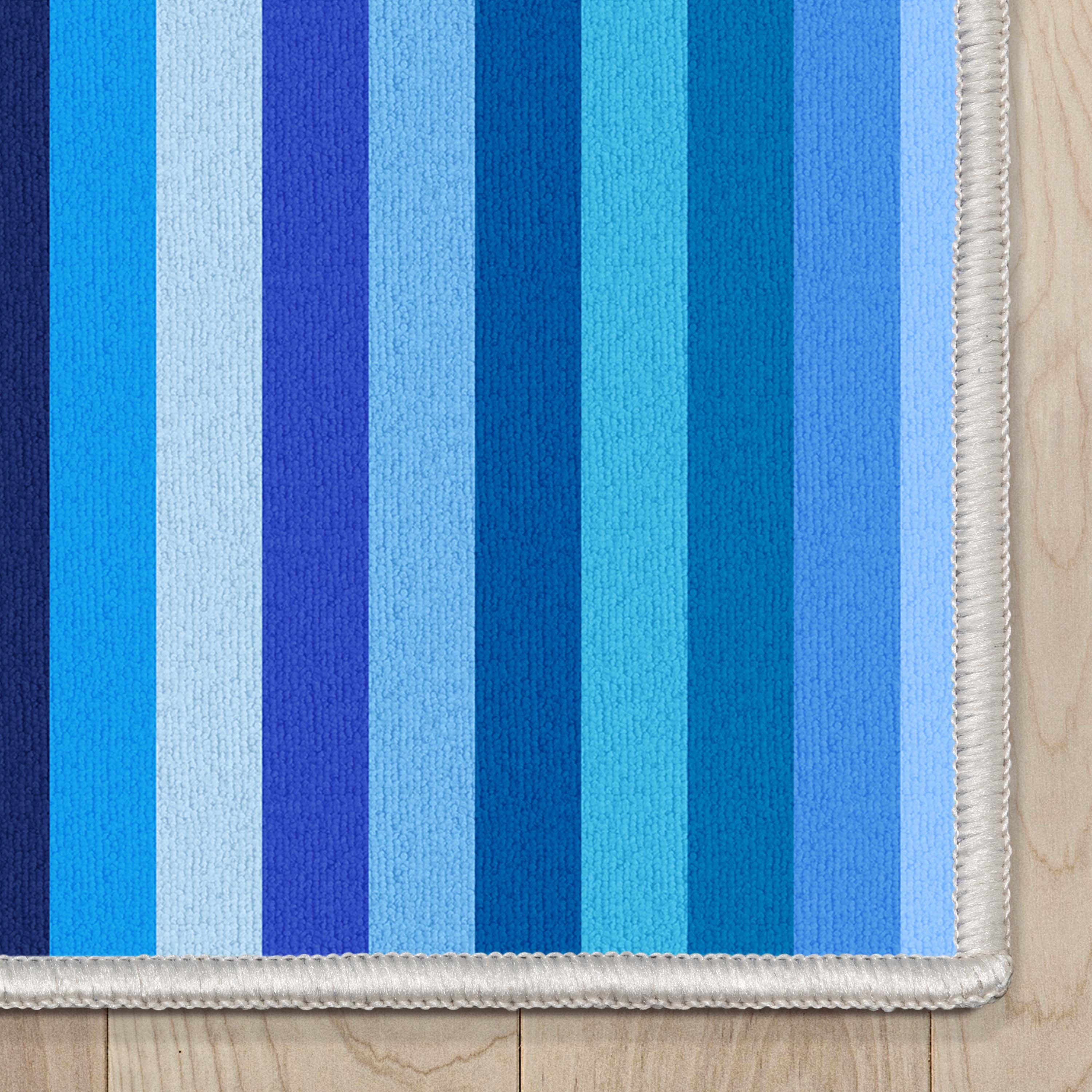 Crayola Collection By Well Woven Stripe Blue 7'10" x 9'10" Area Rug