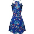 thumbnail image 2 of FashionOutfit Women's Floral Print Sleeveless V-Neck Ruffle Front Mini Dress, 2 of 4
