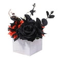 thumbnail image 5 of CoudarTitie Halloween Artificial Flowers Boxed Faux Flowers in Wooden Box Decorative Flowers Dark Orange, 5 of 9