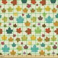 thumbnail image 2 of Ambesonne Autumn Fabric by the Yard Upholstery, Colorful Maple Leaves Retro, 1 Yard, Cream and Multicolor, 2 of 5