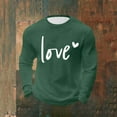 thumbnail image 4 of EchfiProm Mens Valentine T shirts Army Green Waffle Shirts Long Sleeve Love Summer Tops for Adult 4XL, 4 of 9