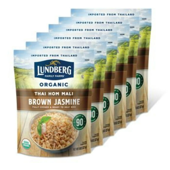 Lundberg Family Farms Organic Brown Thai Jasmine 90-Second Rice - 6 ct