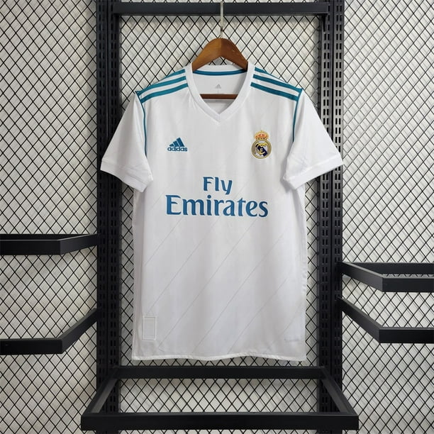 17/18 Real Madrid Local/Camiseta De Fútbol Visitante Blanco/Negro