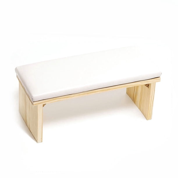 Reposauñas de Manicura de Cuero, Almohada de Mano de Madera de Doble Capa para Uños de los Pies, Cojín de Mesa Plegable para Aliviar la Fatiga de Las Manos, Reposabrazos