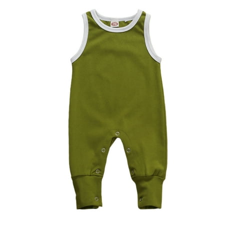 

TheFound Newborn Baby Boy Girl Romper Jumpsuit Bodysuit Playsuit One-Piece Sleeveless Summer Clothes