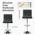 thumbnail image 7 of EDX Bar Stools Set of 4, Modern Adjustable Armless Swivel Counter Stools with PU Leather, Black, 7 of 7