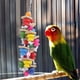 thumbnail image 2 of Juguete Para Pájaros, Juguete Para Loros De Colores Brillantes, De Madera Para Cacatúas, Pájaros Del Amor, Jaula De Madera, Cuerda De Algodón, 2 of 8