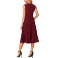 thumbnail image 3 of INSPIRE CHIC Women's Sleeveless Pleated Ruffle Hem Crew Neck Tank Knitted Elegant Midi Dress, 3 of 6