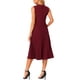 thumbnail image 3 of INSPIRE CHIC Vestido Midi Elegante de Punto sin Mangas con Pliegues y Volantes en el Dobladillo XS Rojo Oscuro, 3 of 6