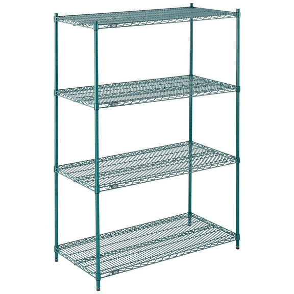 Global Industrial 24487G 48 x 24 x 74 in. Nexel Poly-Z-Brite Wire Shelving, Green