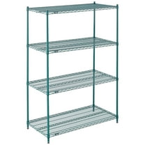 Global Industrial 24607G 60 x 24 x 74 in. Nexel Poly-Z-Brite Wire Shelving, Green