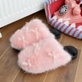 thumbnail image 6 of Xfvqtps Women Fluffy Slippers Lace Bow Versatile Cute Indoor Home Funny Winter Non-Slip Thick Sole Plush Slippers Pink, 6 of 9