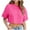 042 Hot Pink, variant on Fanxing Y2K Tops for Women Oversized Cropped T Shirts Loose Fit Crewneck Short Sleeve Summer Tops Hot Pink,M