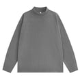 thumbnail image 1 of Blusa y camisas de cuello alto de manga larga para hombre, color liso, holgadas, de cuello alto simulado, camiseta de manga larga, camisa base de talla grande, sudadera con capucha para hombre, abrigo, 1 of 6